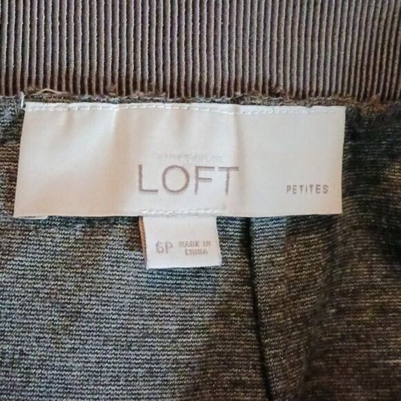 LOFT Skirt Womens Size 6P Brown Gray Lace Overlay Lined Classic Straight Petite - Picture 7 of 8
